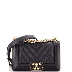 Chanel Small Boy Flap Bag Chevron Calfskin